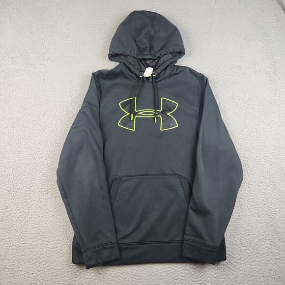Under Armour Hoodie Men's Medium Loose Black Jumper Pullover Hooded Sweatshirt - Picture 2 of 11